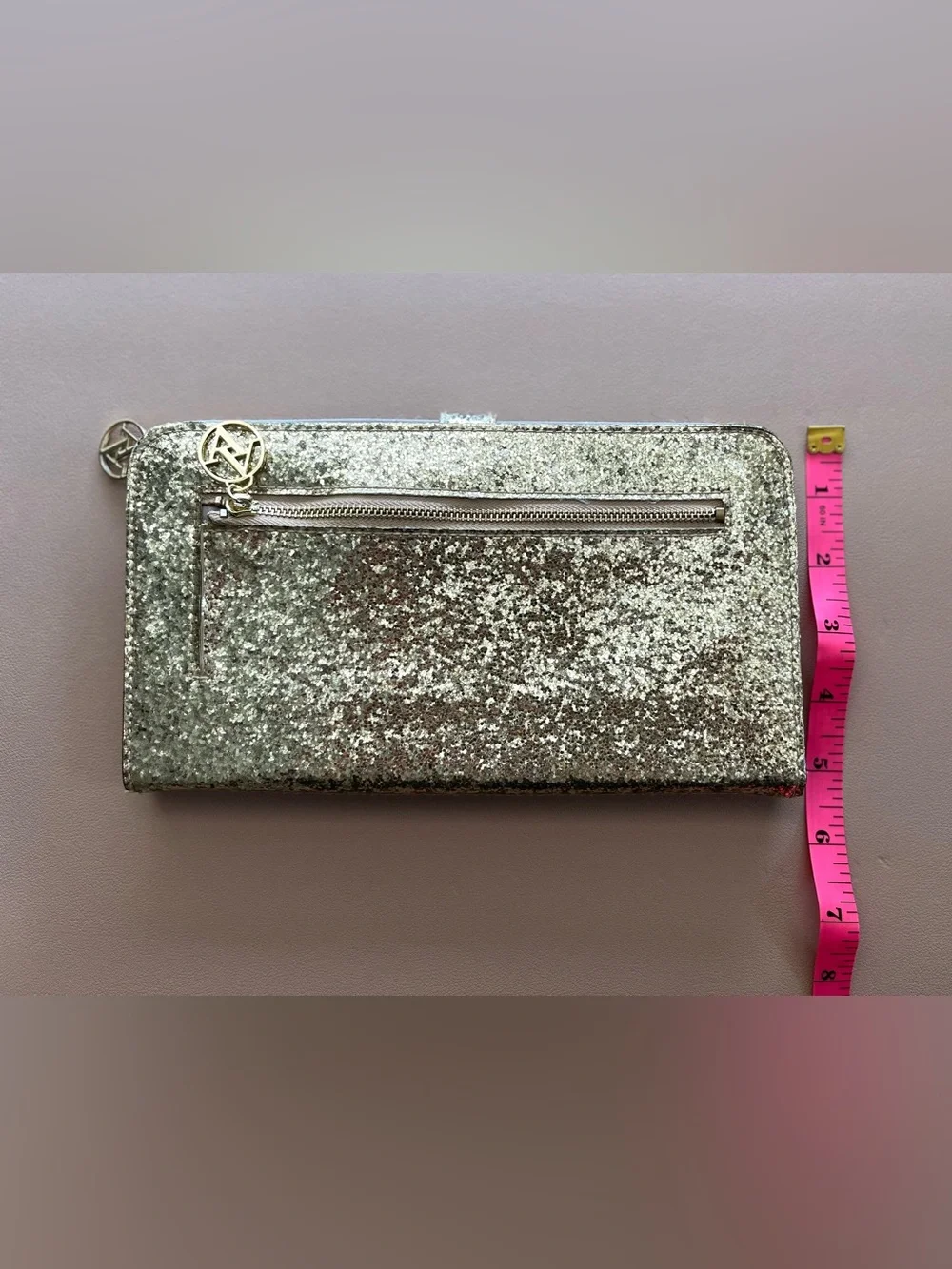 Adrienne Vittadini Gold Glitter Wallet/Wristlet